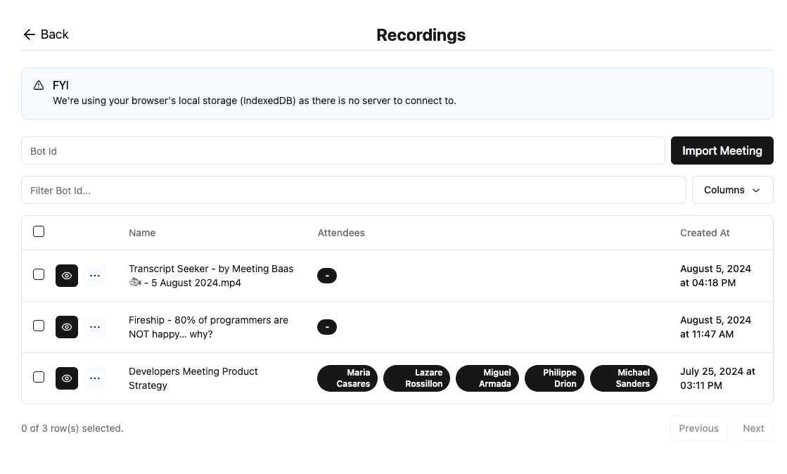 open source transcript seeker dashboard